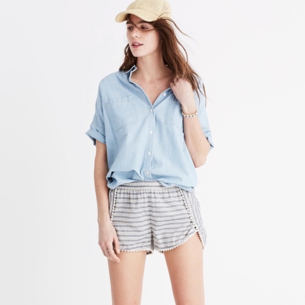 Madewell Striped Pom Pom Shorts